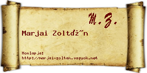 Marjai Zoltán névjegykártya