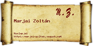 Marjai Zoltán névjegykártya
